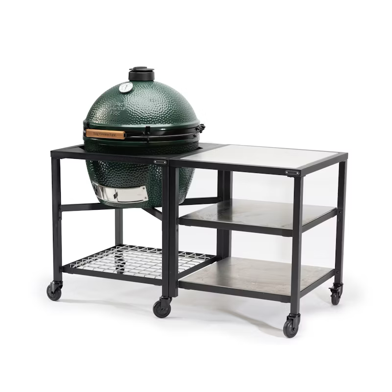 Big Green Egg Modular Nest + Expansion Frame + Stainless Steel Shelves